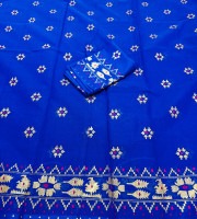 Royal Blue Printed Dress Material