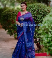 Navy Blue Jamdani Saree