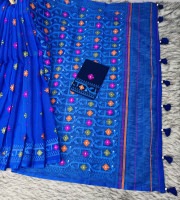 Royal Blue Embroidered Dress Material B