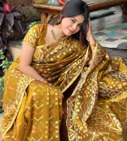 Mustard Gold Traditional Saree