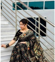 Black Gold Floral Saree